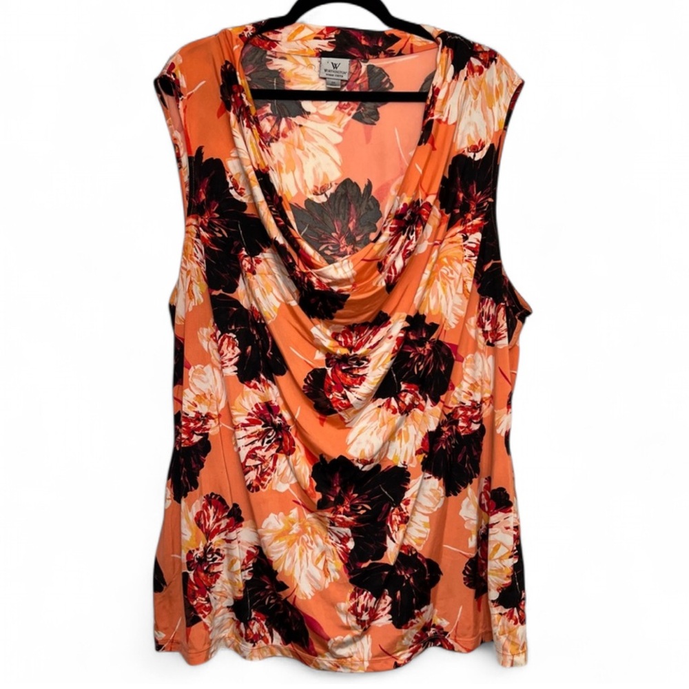 Worthington Floral Cowl Neck Blouse